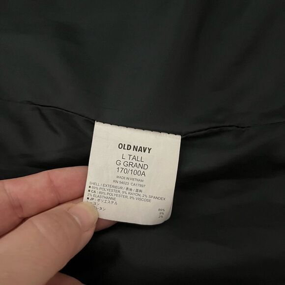 Old Navy Black Button Closure Trenchcoat Size L Tall - Picture 7 of 7